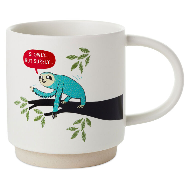 Sloth Slowly But Surely Funny Mug, 16 oz.