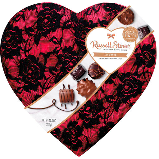 Russell Stover Assorted Chocolates Secret Lace Heart Gift Box, 10 oz., 