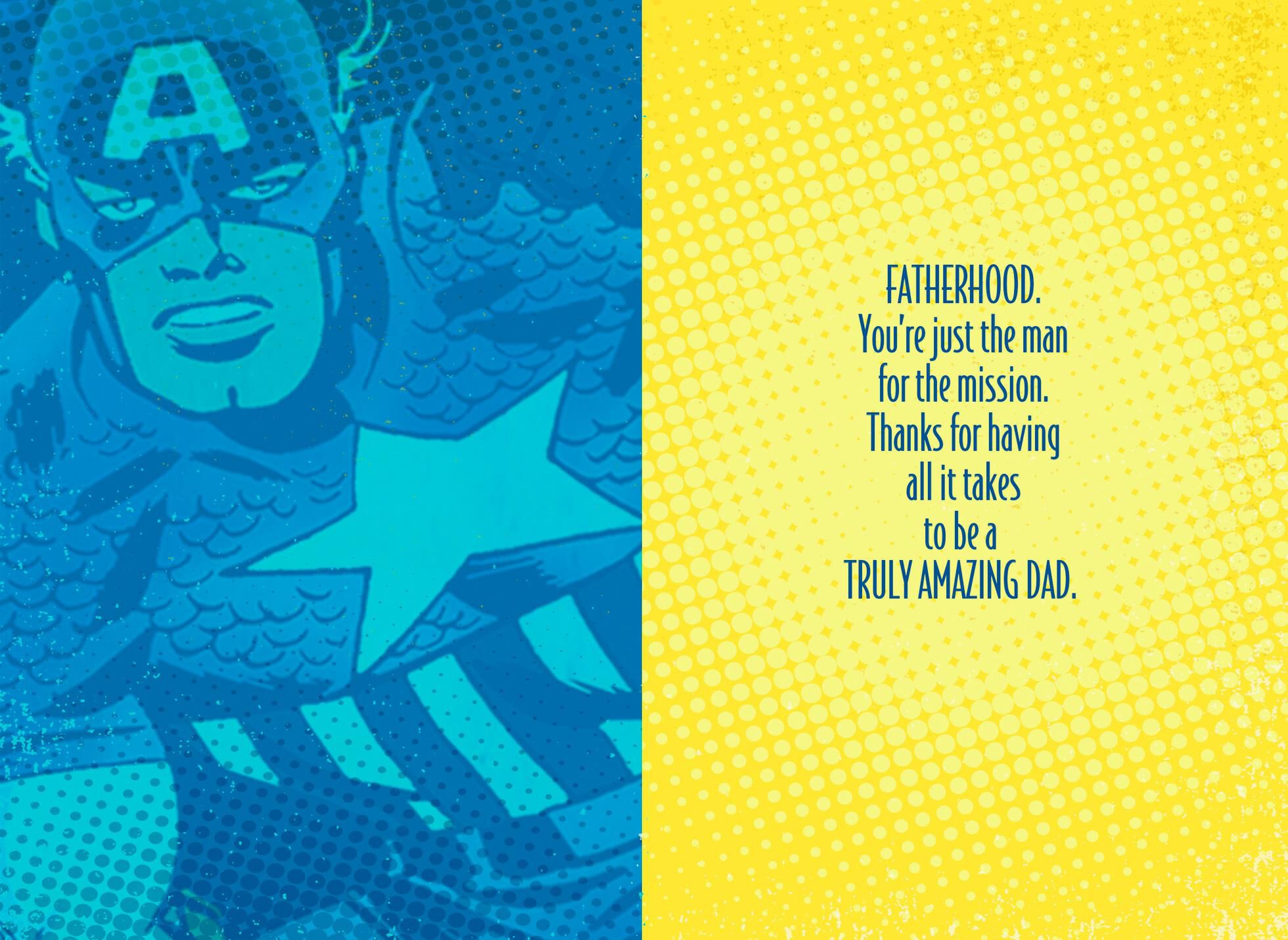 Marvel Captain America Comic Book Cover Father's Day Card