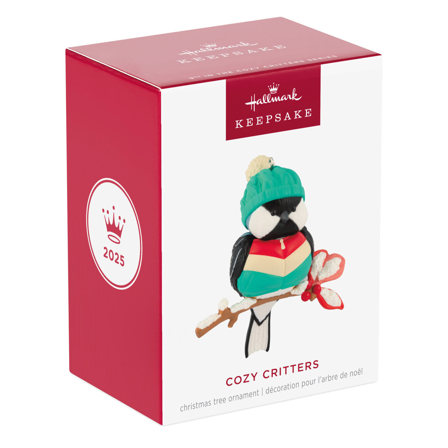 Bird in Red, Yellow Teal Coat Keepsake Ornament package front image number 7