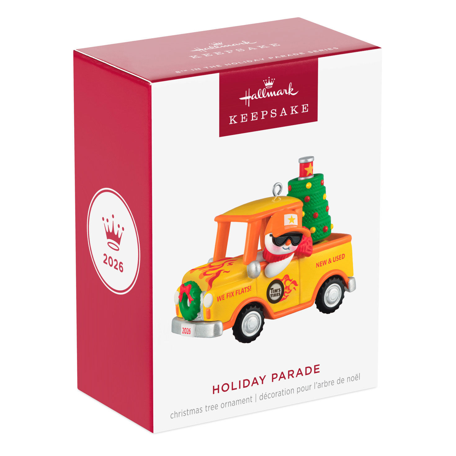 Snowman in Hot Rod Truck Keepsake Ornament Package Front image number 7