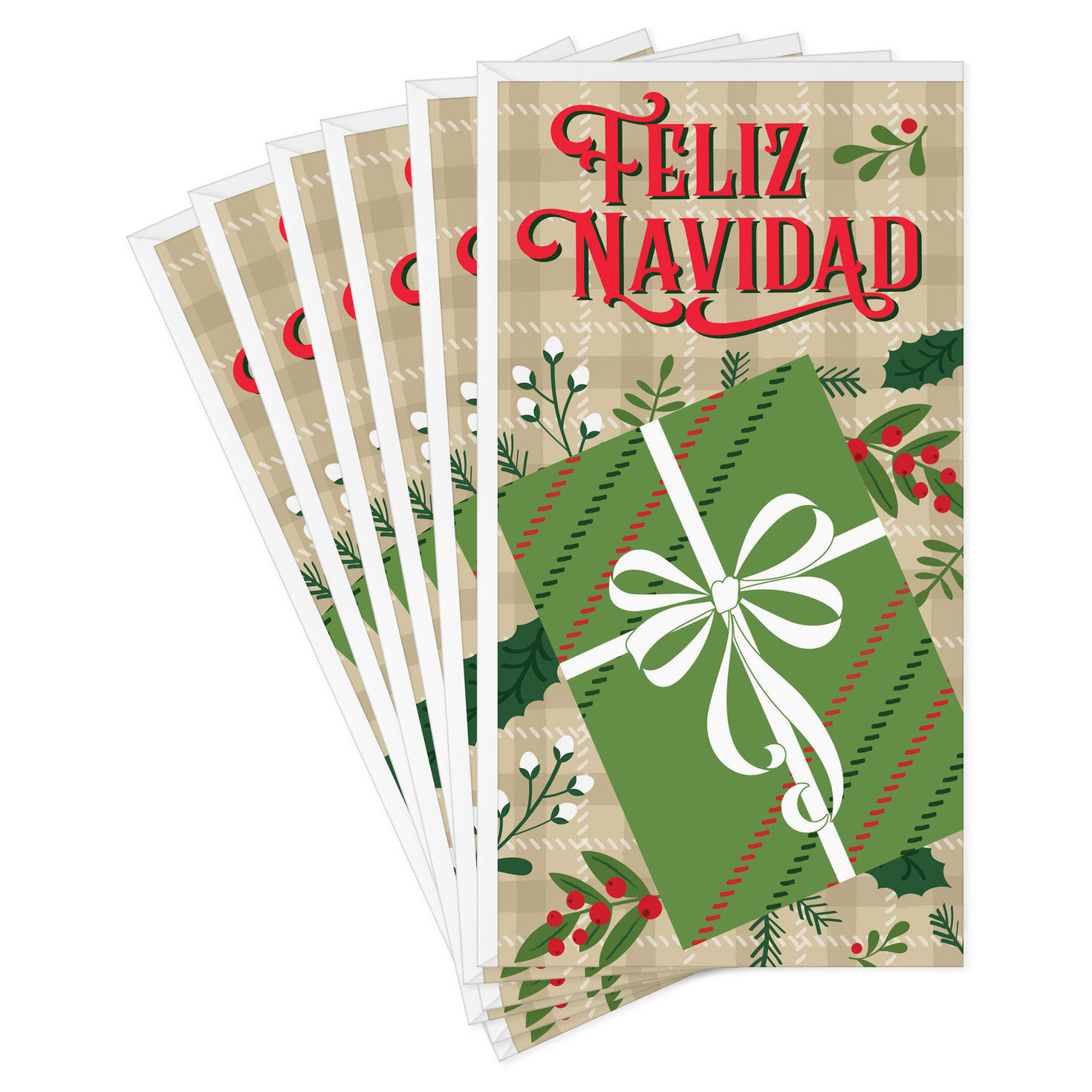 Holiday Gift Spanish-Language Money-Holder Christmas Cards, Pack of 6