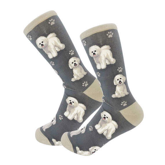 E&S Pets Bichon Frise Novelty Crew Socks, , large image number 1