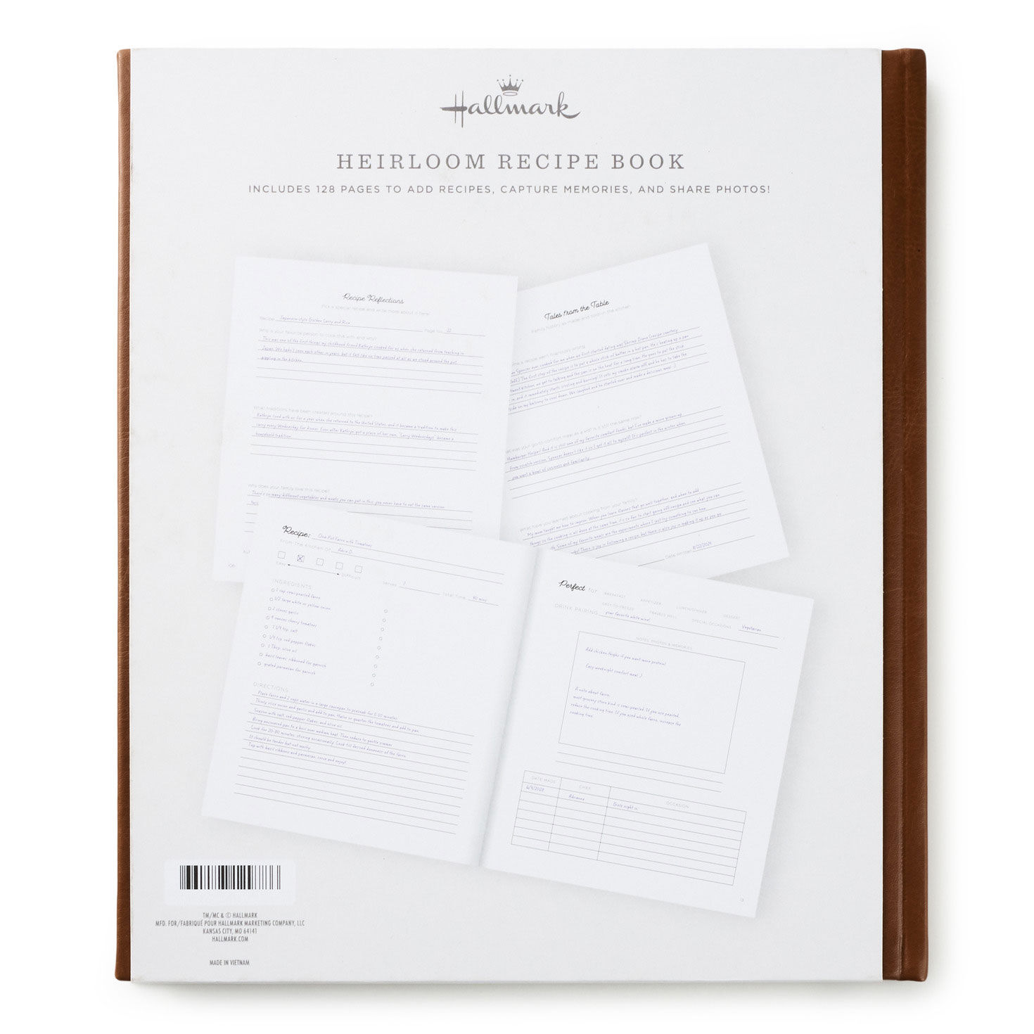 Hallmark Journal Meals & Memories Heirloom Recipe Book and Keepsake Journal - Recipe ...