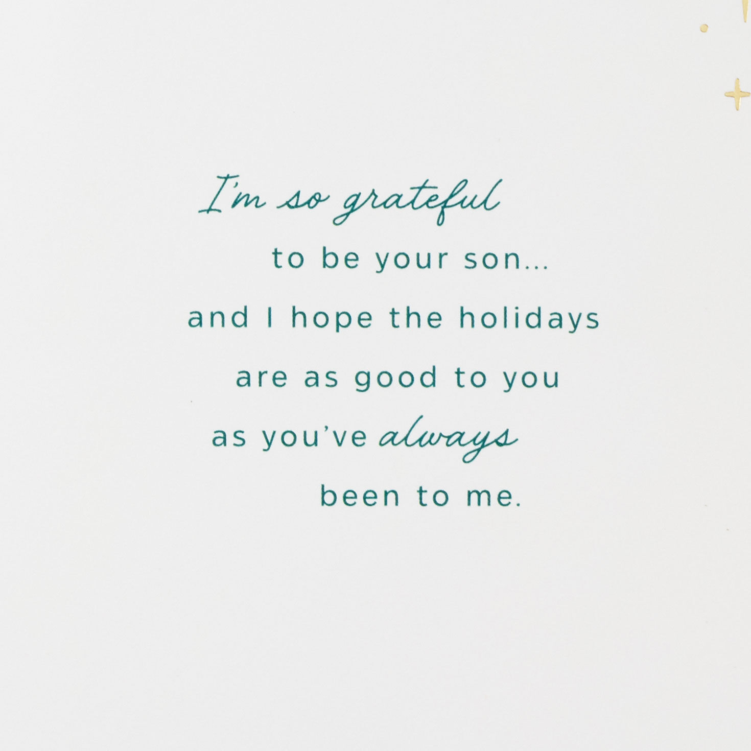 Gold Foliage Christmas Card for Parents from Son Sentiment image number 3