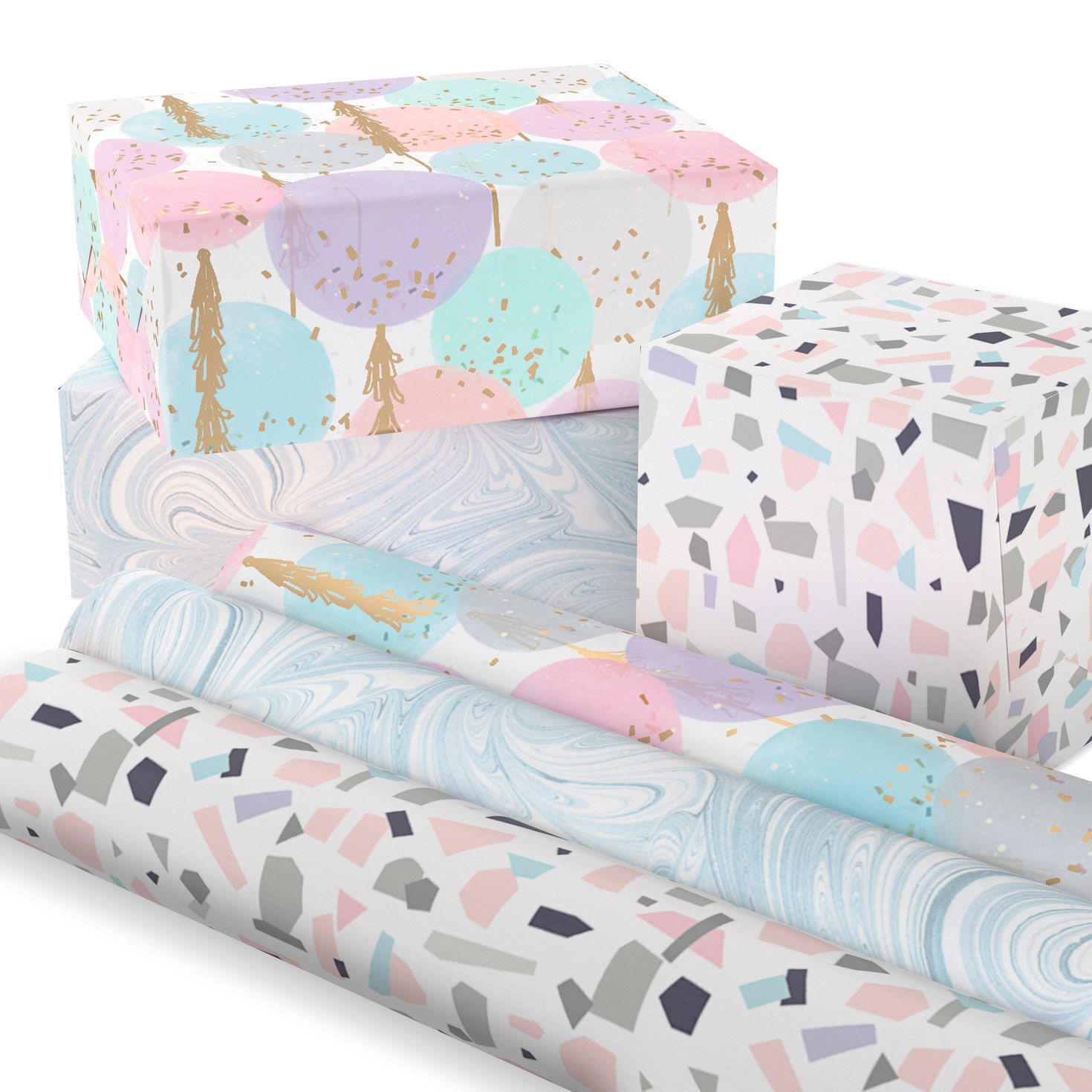 Modern Muted 3-Pack Wrapping Paper, 55 sq. ft. total for only USD 16.99 | Hallmark