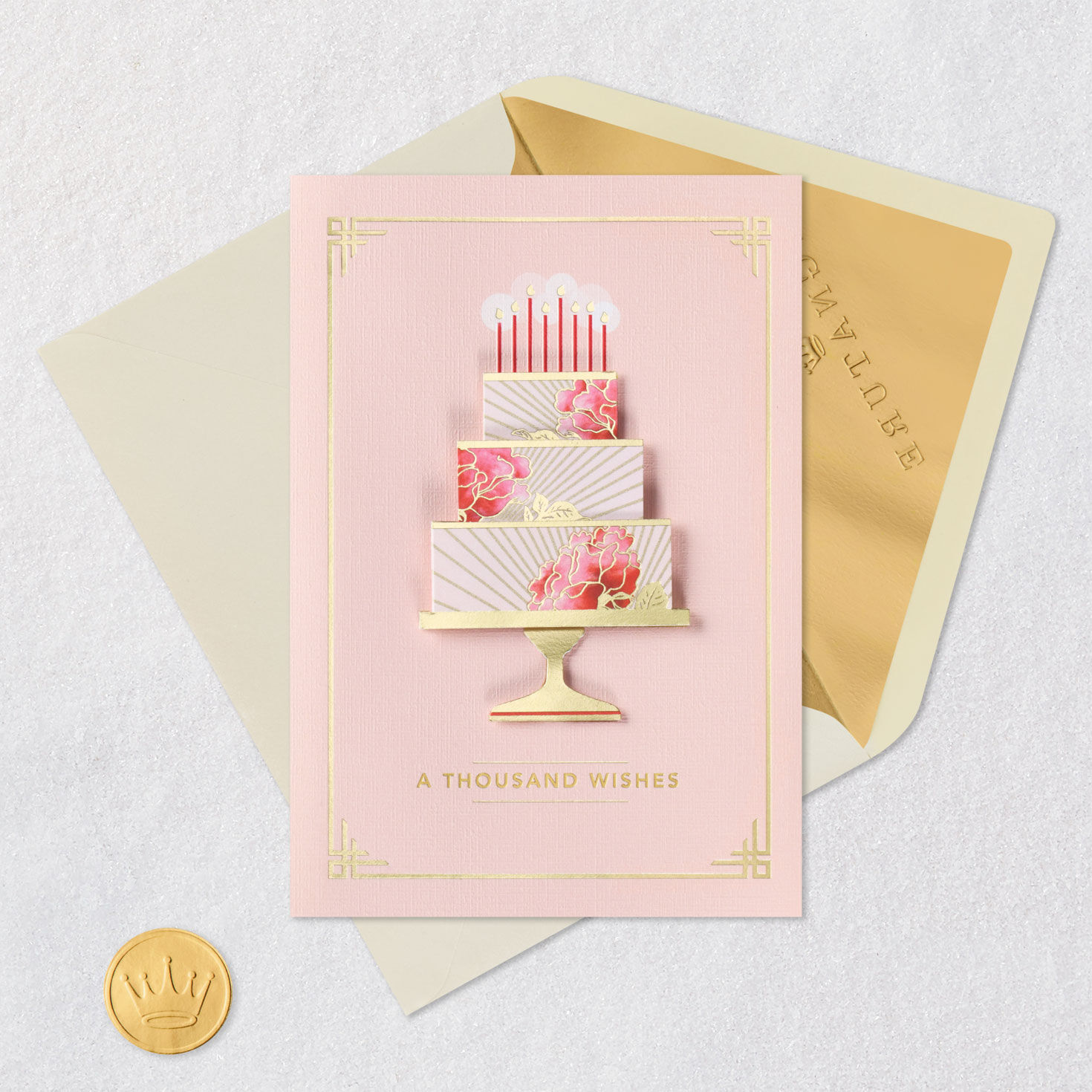 A Thousand Wishes Floral Cake Birthday Card for only USD 8.59 | Hallmark