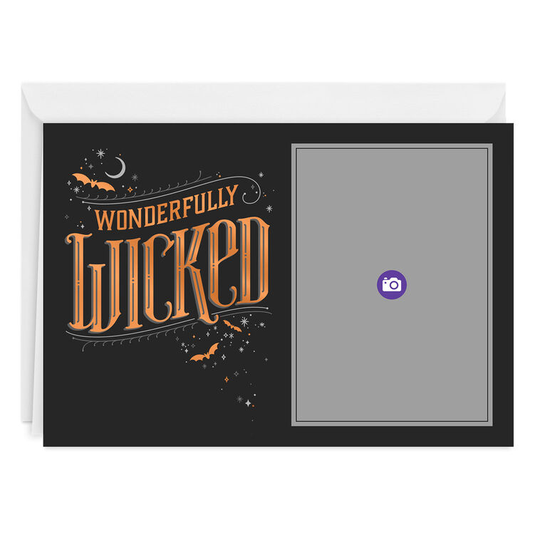 Wonderfully Wicked Personalized Halloween Card Card Front indicating personalization image number 3