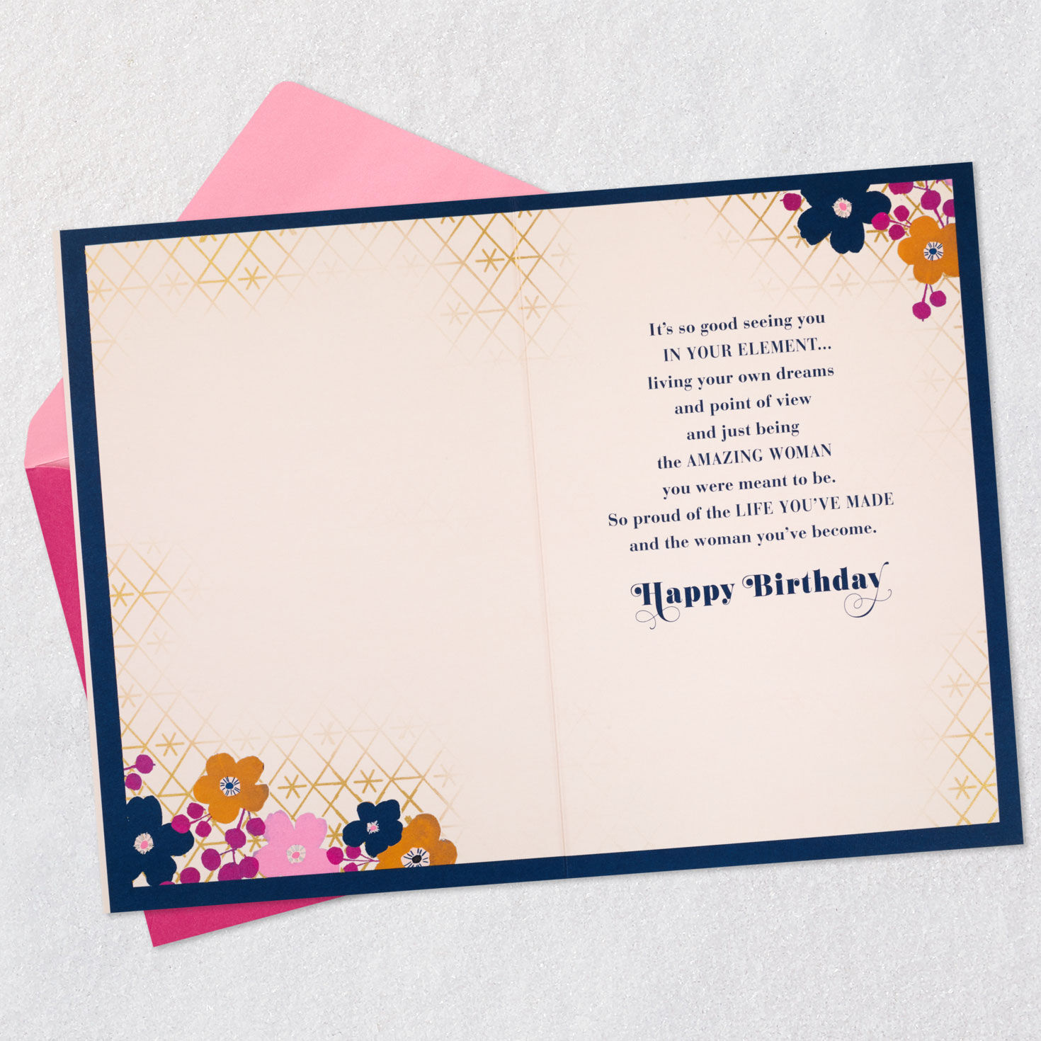 Heart and Flowers Birthday Card for Daughter Open card with envelope image number 3