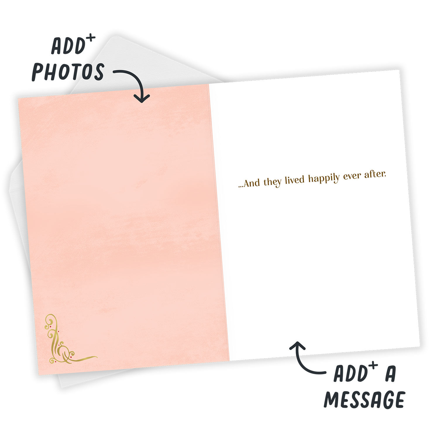 A Love Story Book Personalized Love Card Open Card with Envelope indicating personalization image number 4