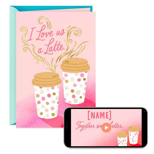 I Love Us a Latte Video Greeting Mother's Day Card, 