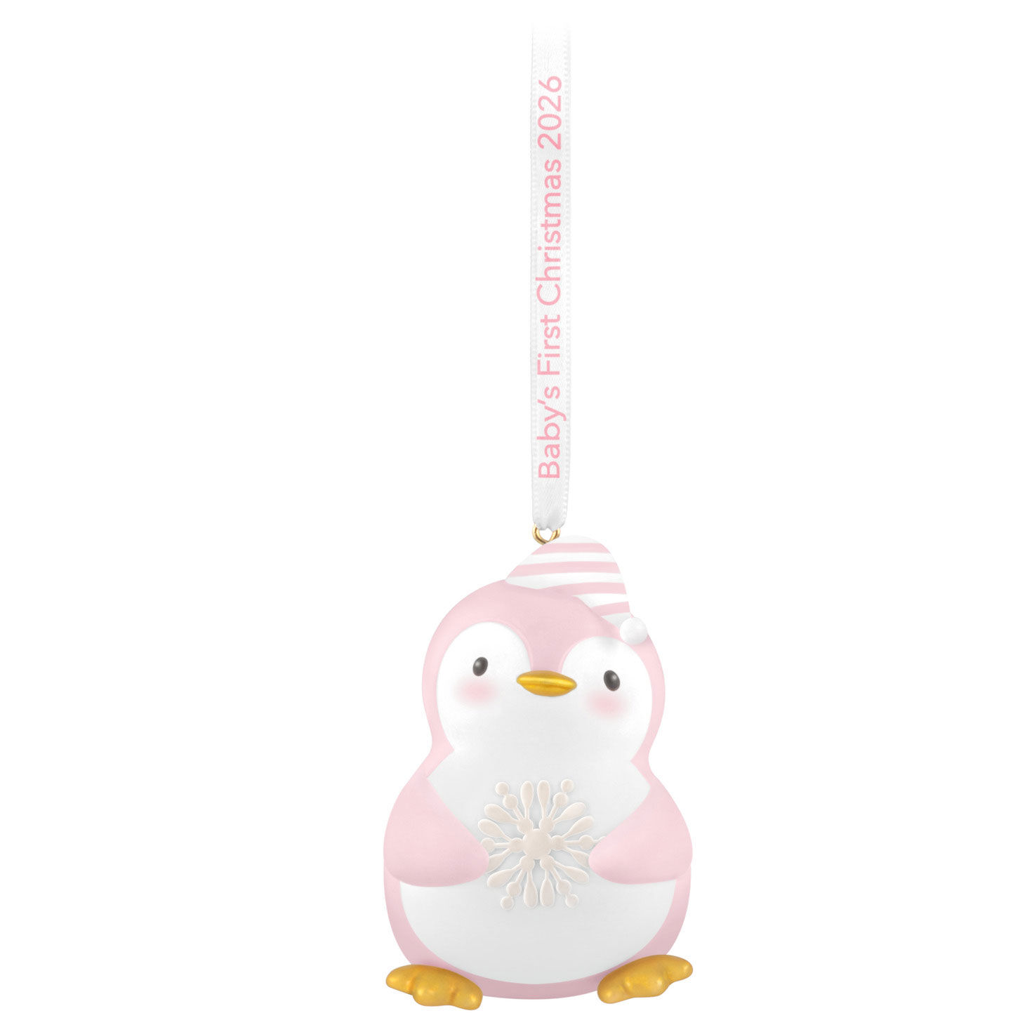 Baby Girl's First Christmas Penguin 2026 Ornament