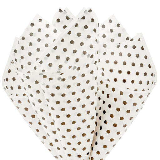 Black Dots on Ivory Tissue Paper, 4 sheets, 