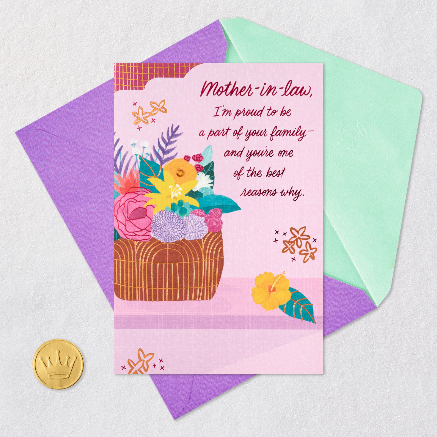 Flower Basket Mother-in-Law Mother's Day Card  image number 5