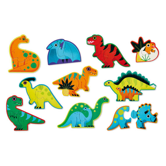 Crocodile Creek Dinosaurs 2-Piece Beginner Puzzles for Kids, Set of 10