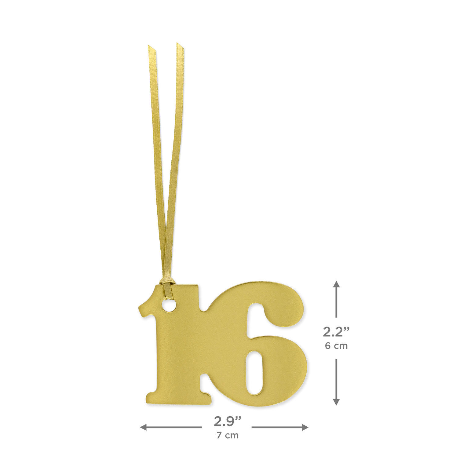 Die-Cut 16 Gold Gift Trim With Ribbon Hanger measurement image number 3