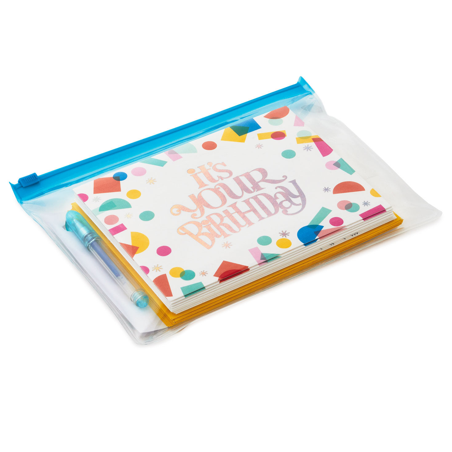 Colorful Assorted Birthday Cards With Pouch and Pen, Pack of 10, , large image number 1