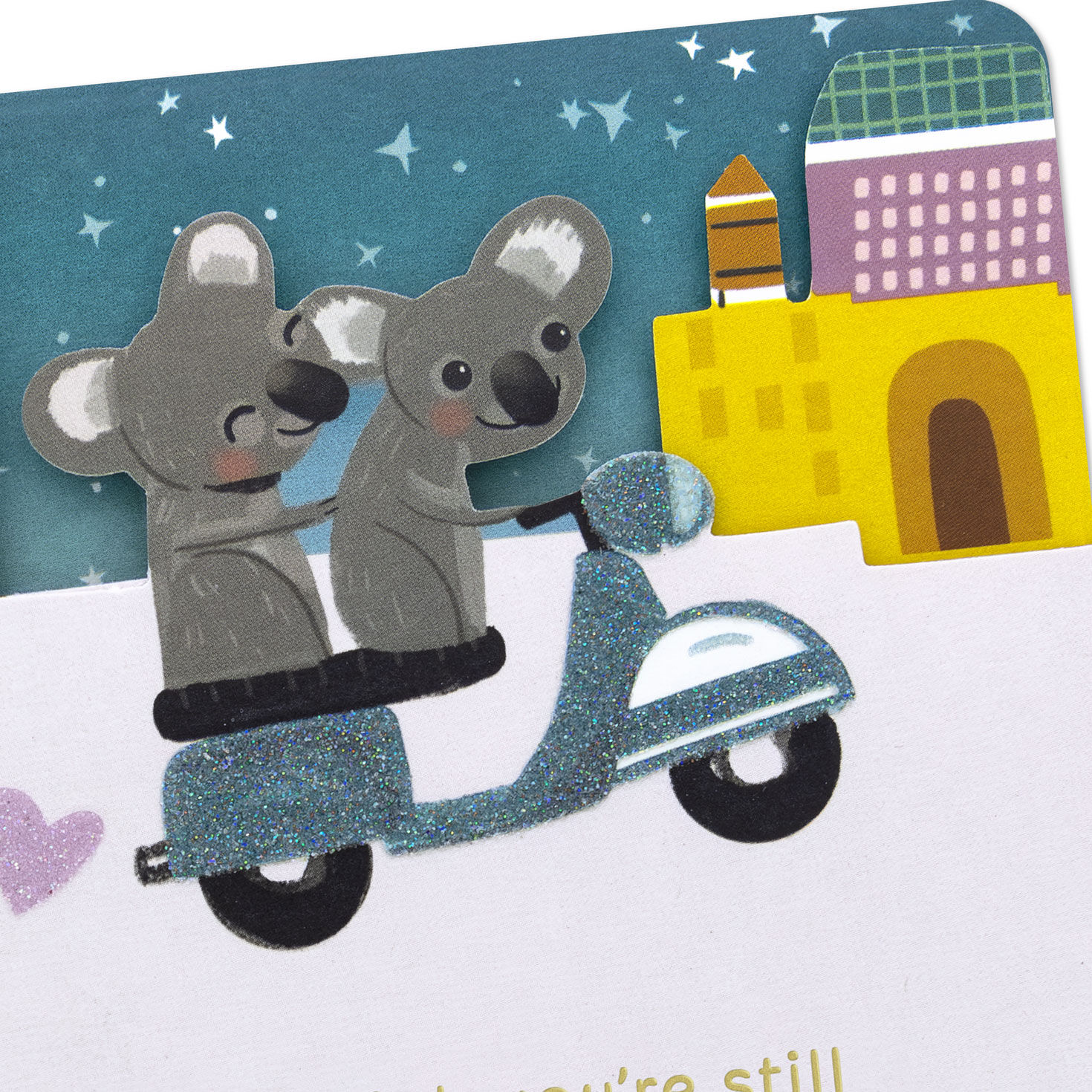 Koalas on Scooter Anniversary Card for Couple Card Front Detail image number 4