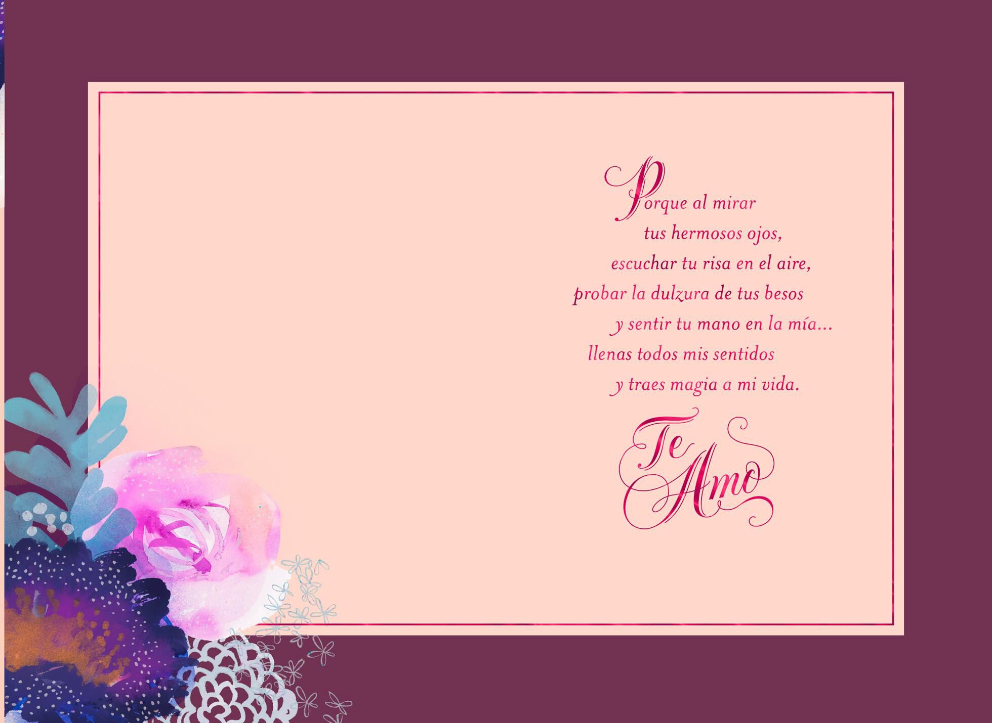 You Fill All My Senses Spanish-Language Love Card for Her