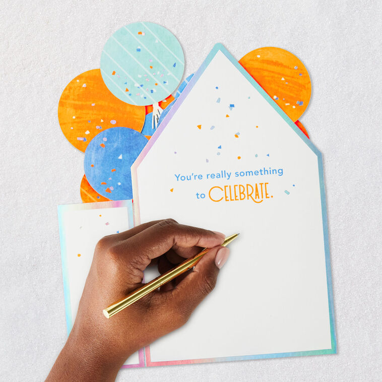 holographic birthday cards Gamer Card Black Foil The interior of this Designer Greetings milestone birthday card design reads You're Something to Celebrate 3D