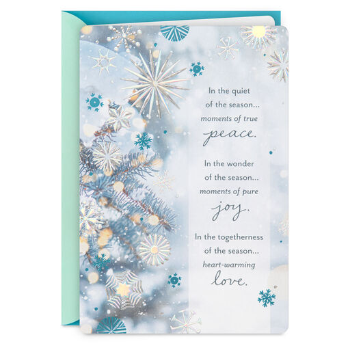 Peace, Joy and Love Religious Christmas Card, 
