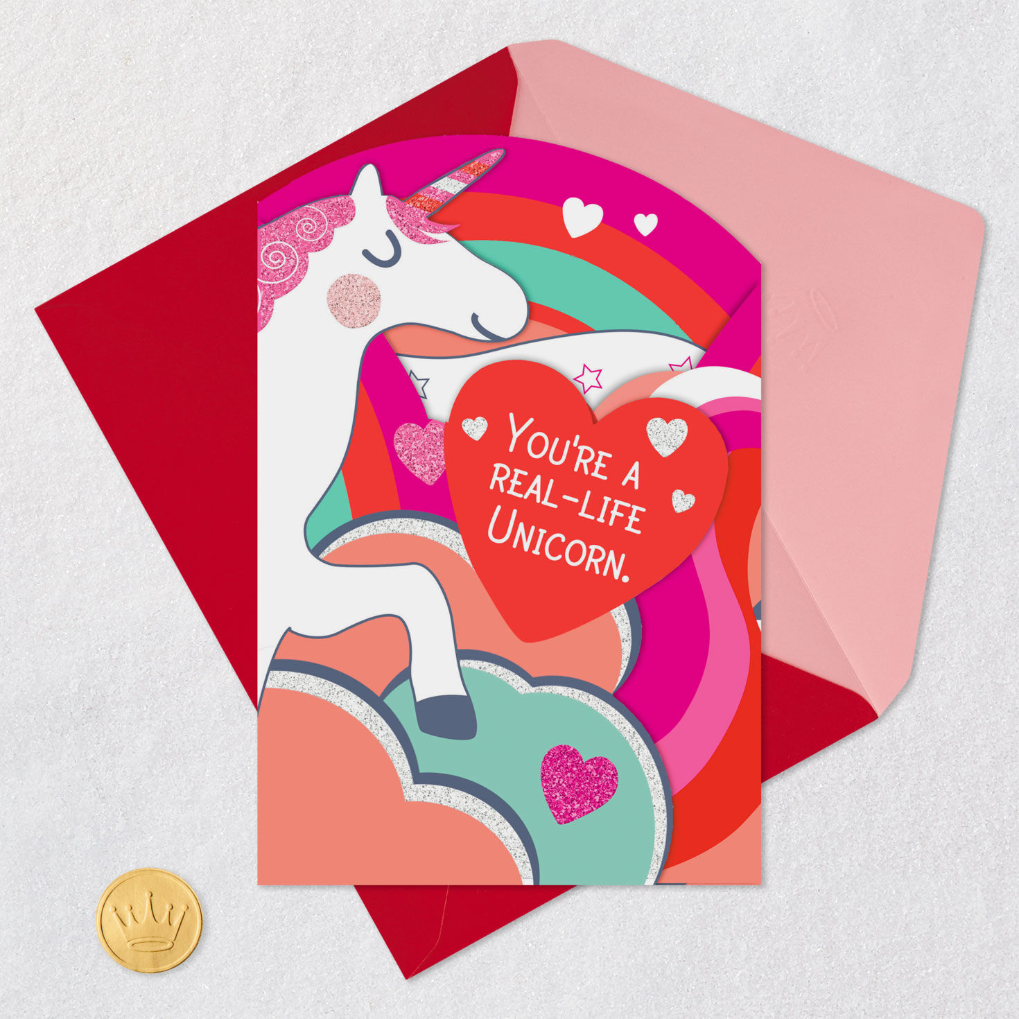 You're a Real-Life Unicorn Valentine's Day Card for Kids, , large image number 5