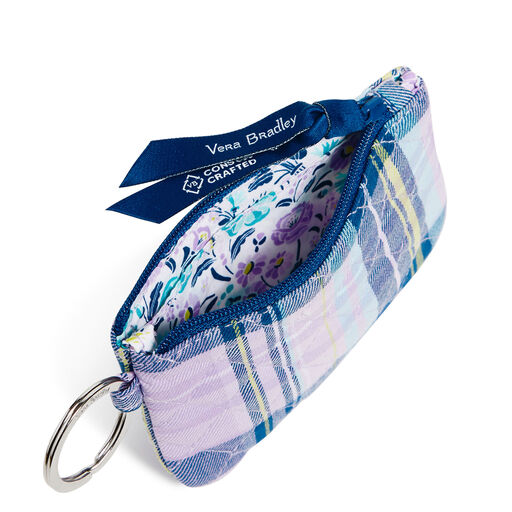 Vera Bradley Zip ID Case in Amethyst Plaid, 