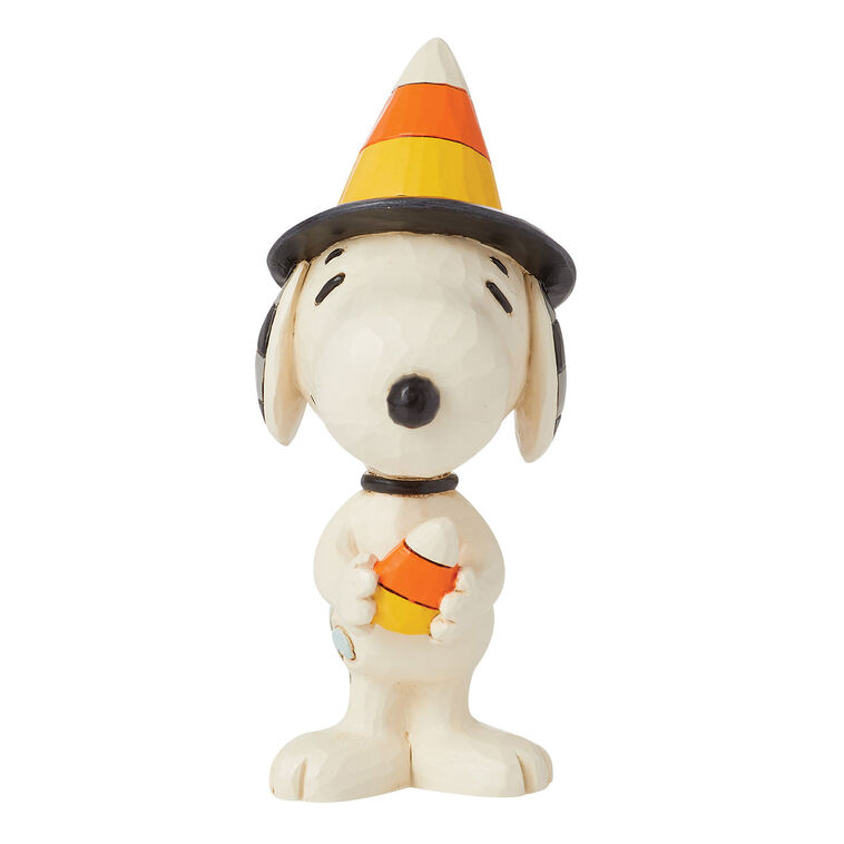 Jim Shore Peanuts Snoopy Candy Corn Hat Mini Figurine, 3.7"