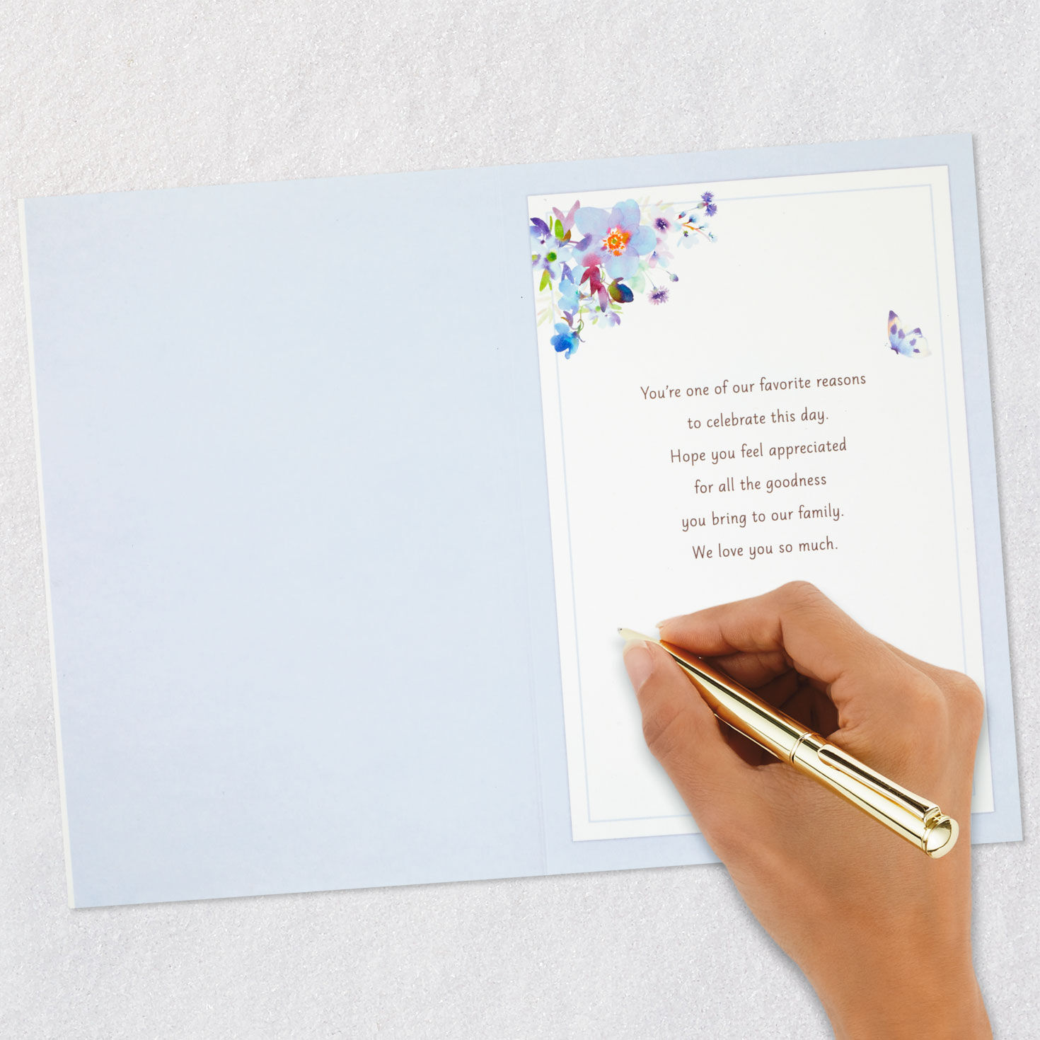 Violets & Butterflies Mother's Day Card for Grandma Signing card image number 6