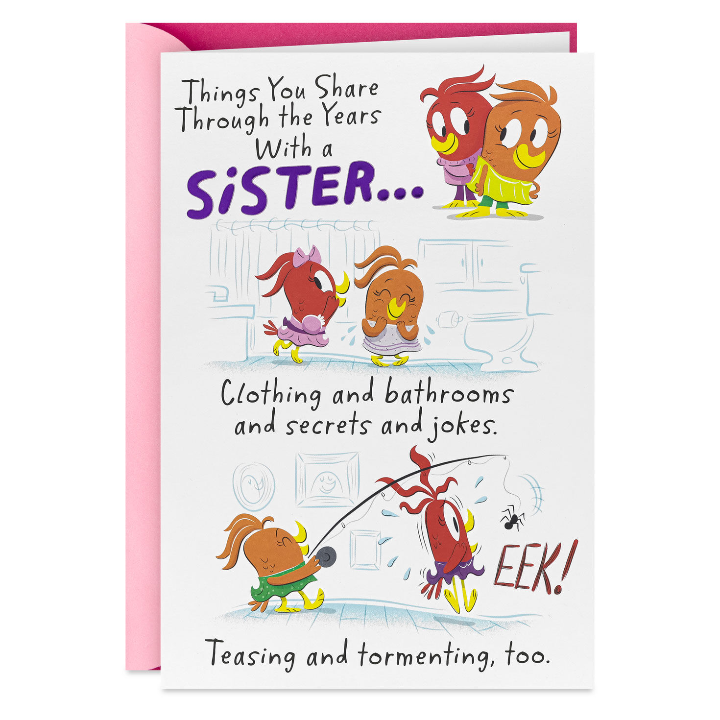 Things We Share Funny Pop-Up Birthday Card for Sister