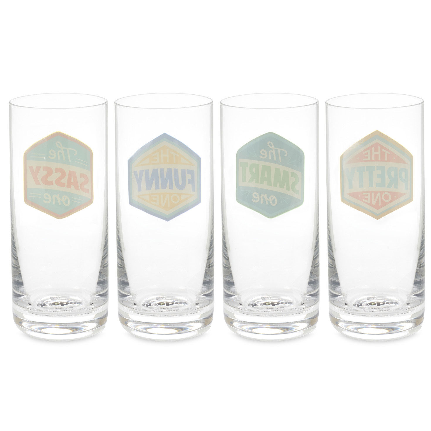 Badges of Honor Funny Drinking Glasses, Set of 4, , large image number 2