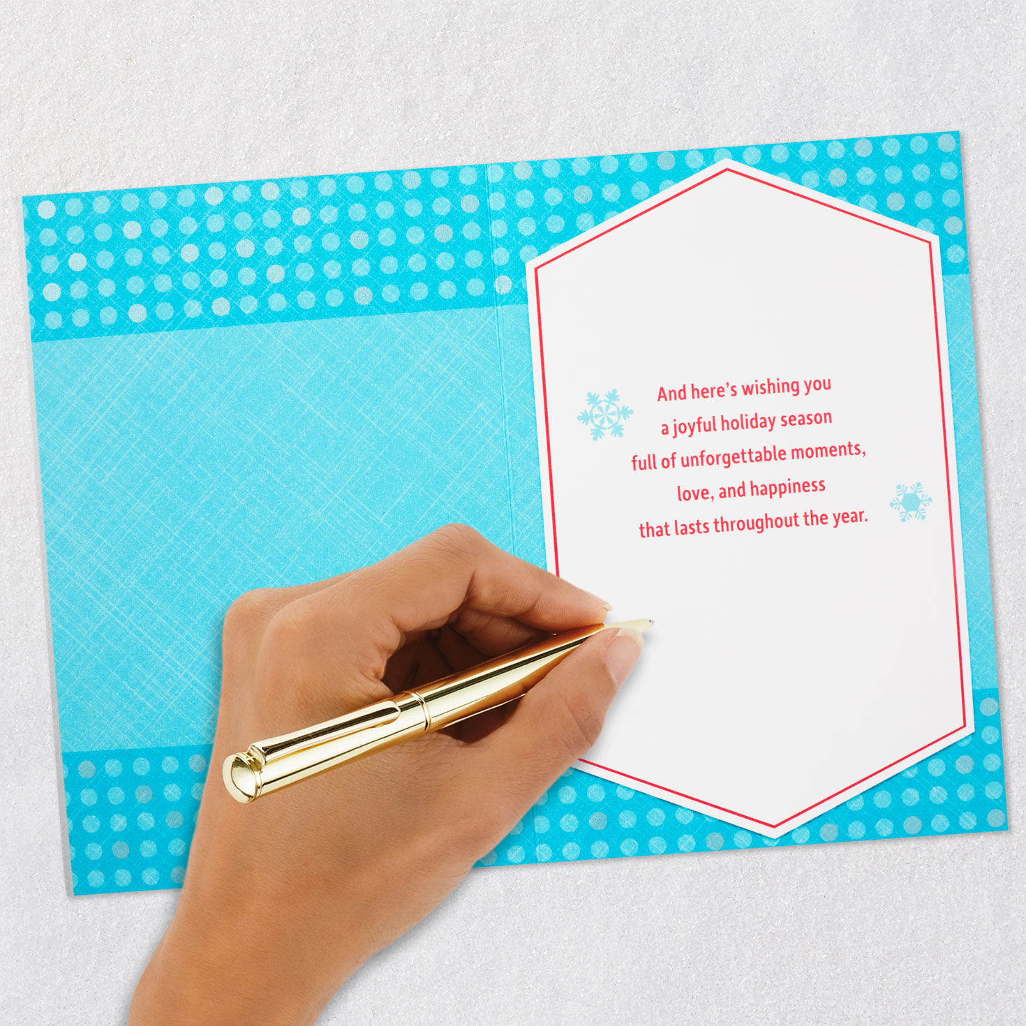 Festive Dots Christmas Card for Brother and Sister-in-Law signing card image number 7