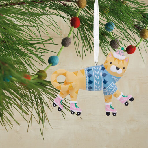 Cat on Roller Skates Hallmark Ornament, 