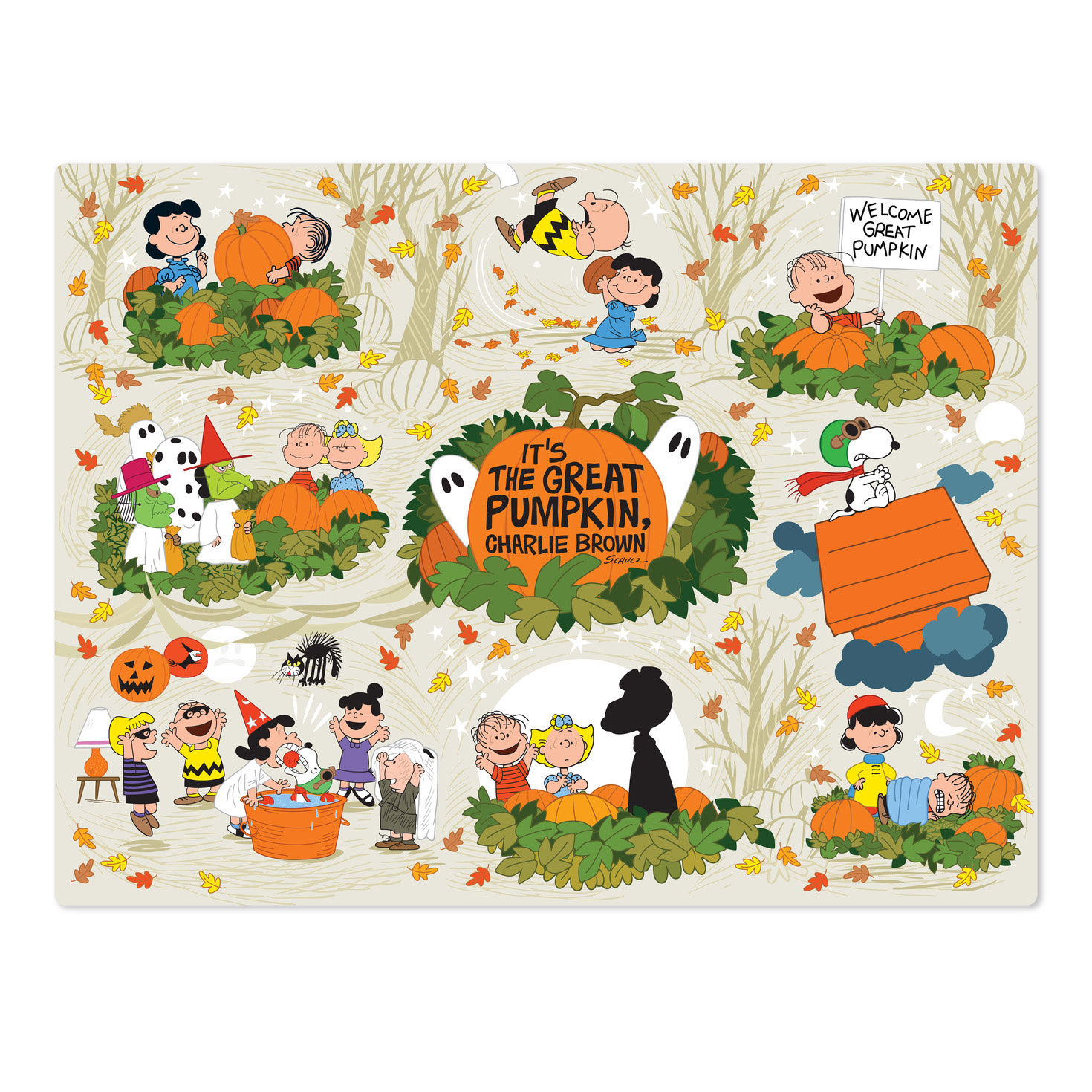 Peanuts Great Pumpkin Oversized Plush Blanket front flat image number 2