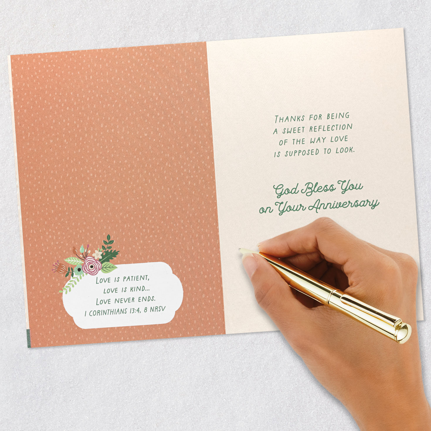 Bicycles and Flowers Christian Anniversary Card signing card image number 7