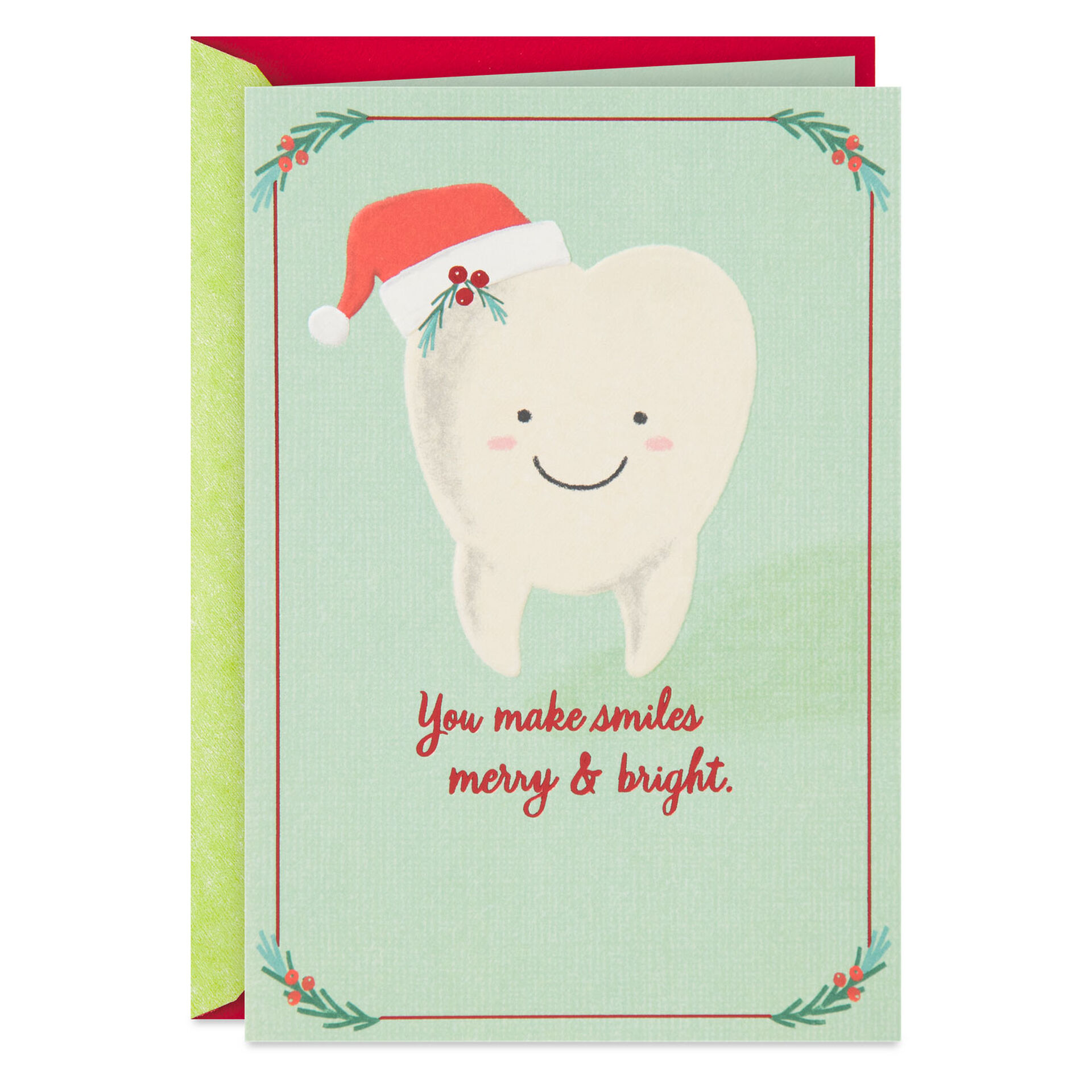 Smiling Santa Tooth Christmas Card for Dentist Greeting Cards Hallmark