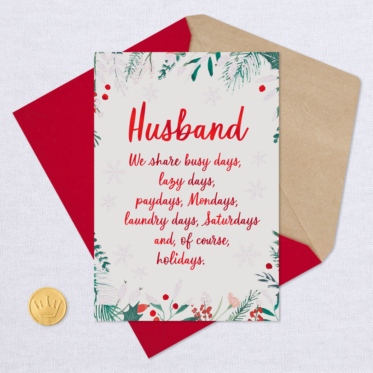 Sharing All My Days With You Christmas Card for Husband  Greeting