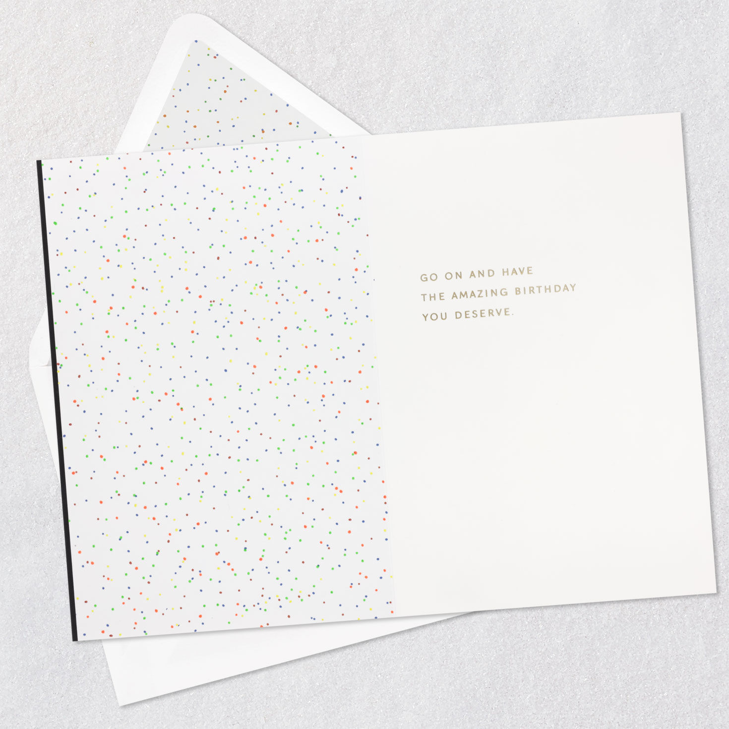 Gold Sparklers Cake on Black Birthday Card Open card with envelope image number 3