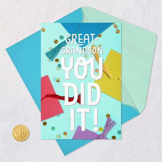 You Did It! Graduation Card for Great-Grandson, , large image number 5