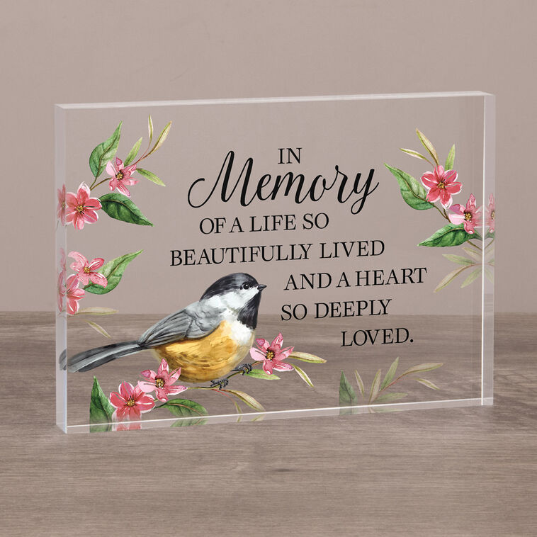 Life Memory Carson In Memory of a Beautiful Life Remembrance Glass Block Sign, 7x5 ...
