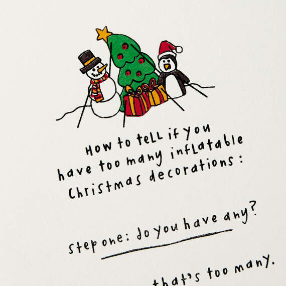 Too Many Inflatable Christmas Decorations Funny Christmas Card, , large image number 4