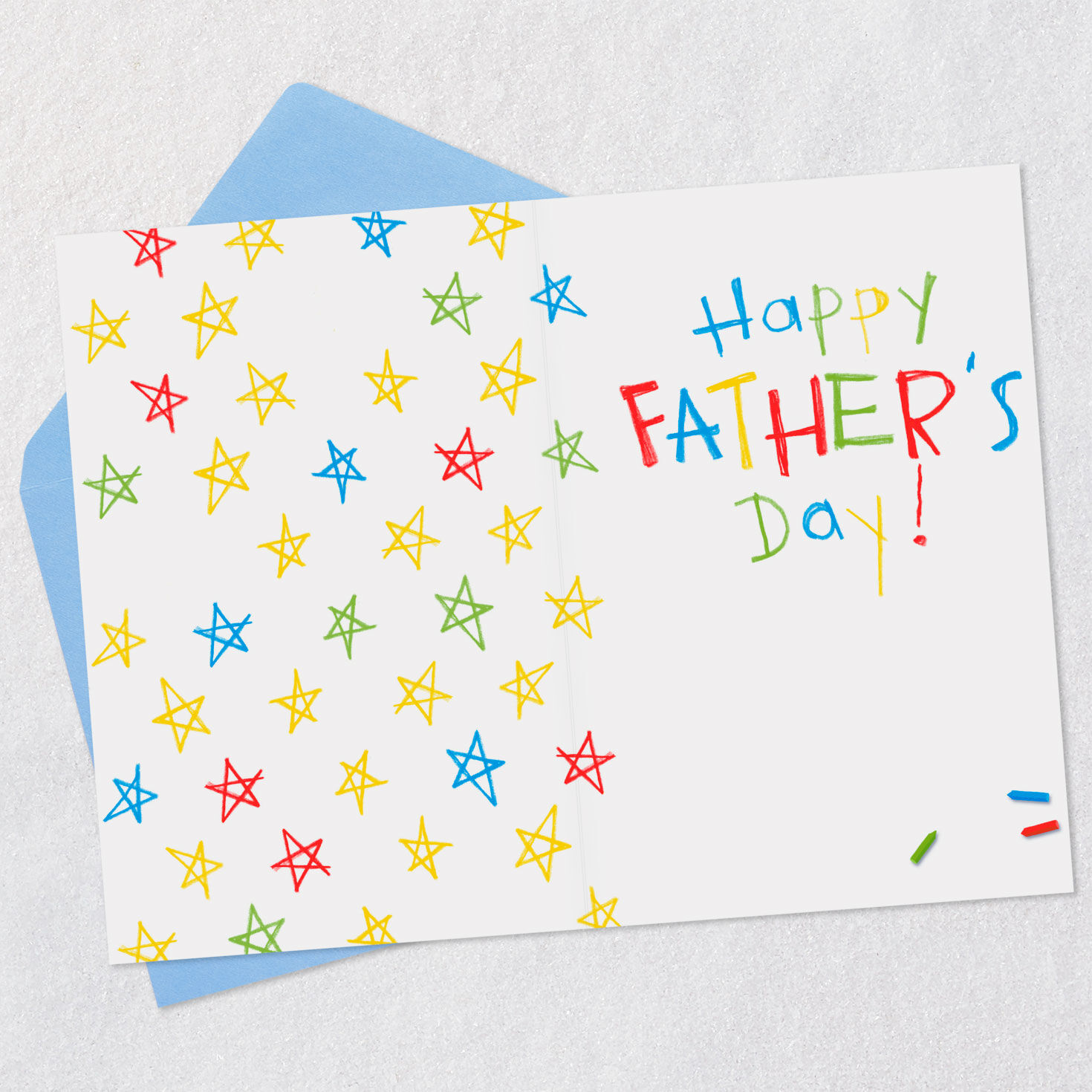 Sidewalk Chalk Art Dad Father's Day Card From Kids Open card with envelope image number 3