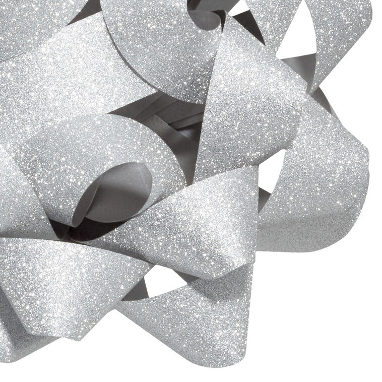 4.6" Sparkling Silver Gift Bow, Silver, large image number 5