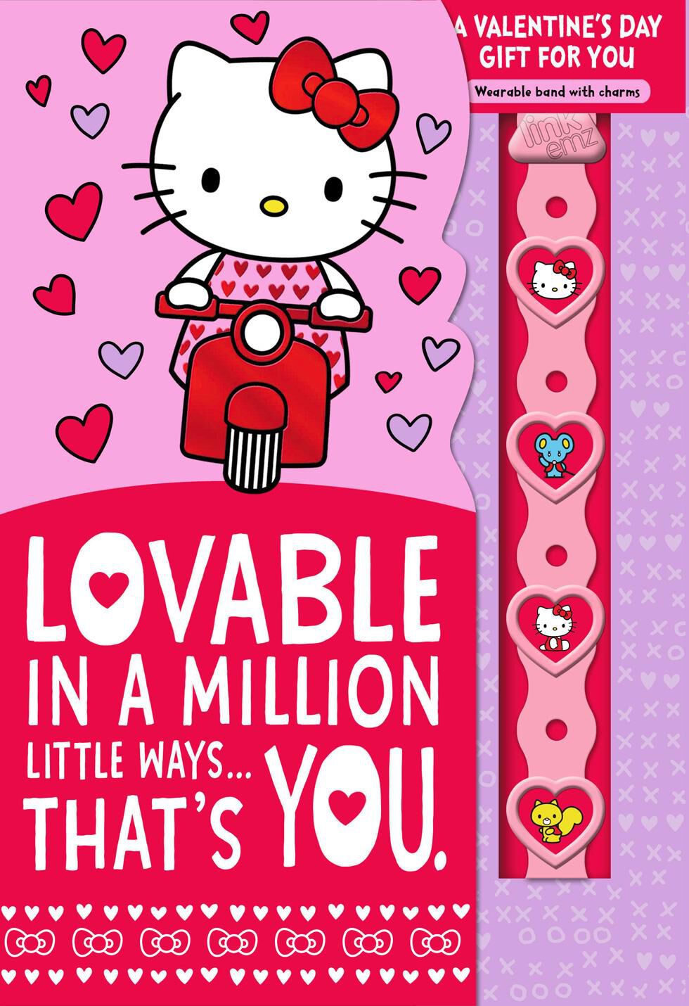 hello kitty lovable you valentines day card with linkemz wristband vaentine day cards