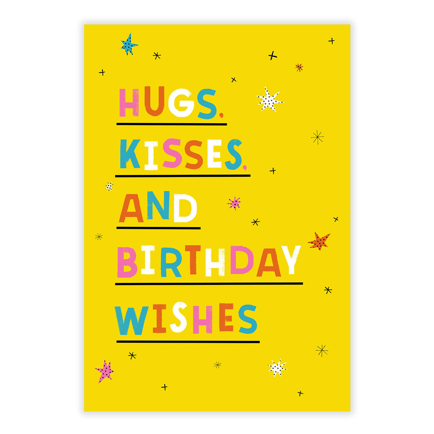 Hugs Kisses Wishes Personalized Birthday Card front image number 2