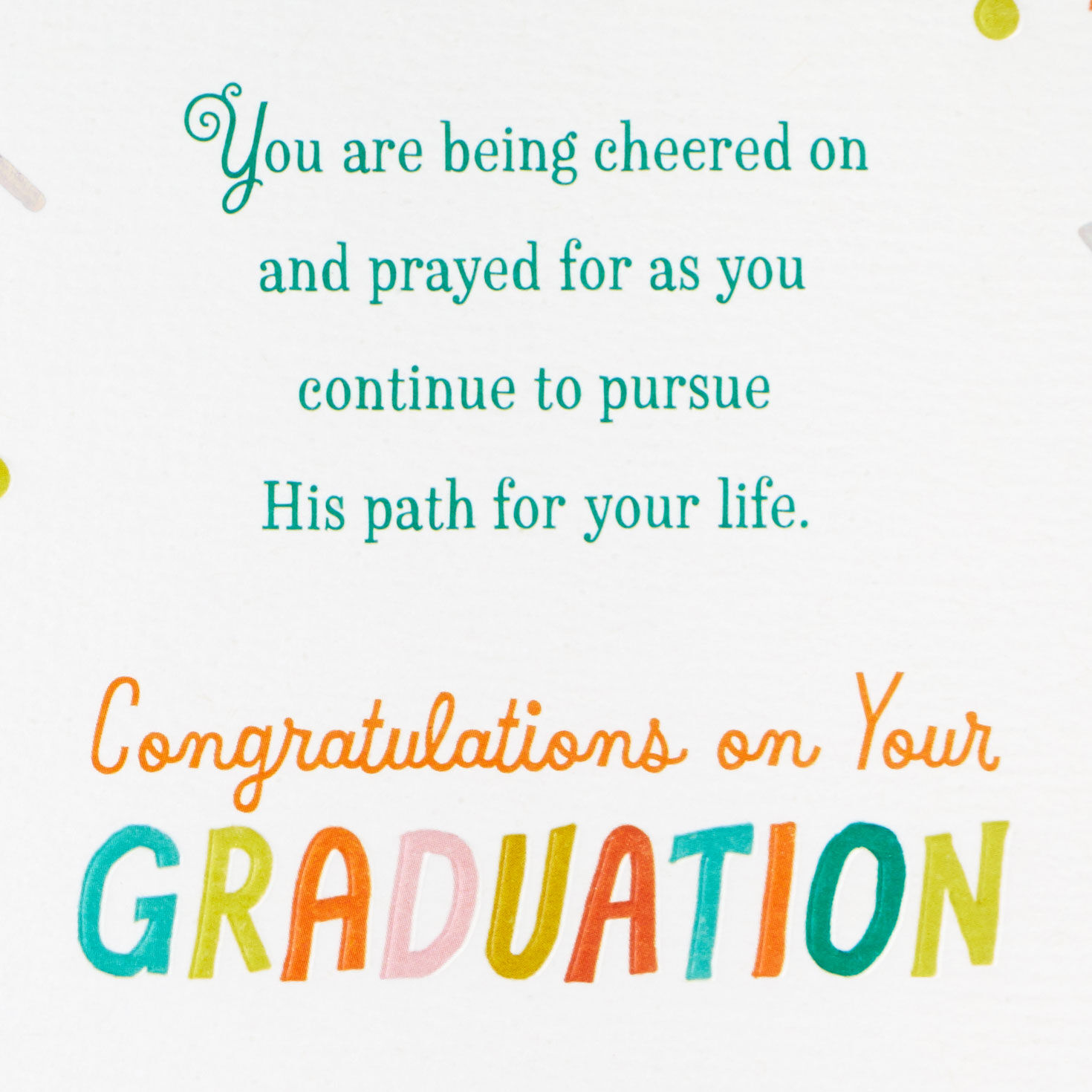 Finish Line Confetti Religious Graduation Card  image number 2