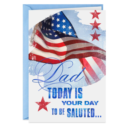 American Flag We Salute You Veterans Day Card for Dad, 