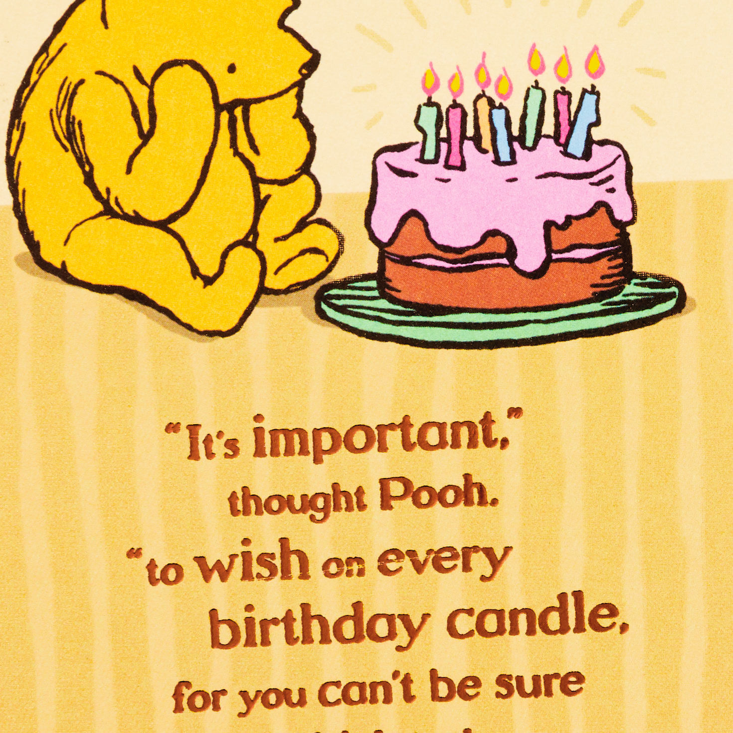 Winnie the Pooh and Cake Birthday Card Card Front Detail image number 4