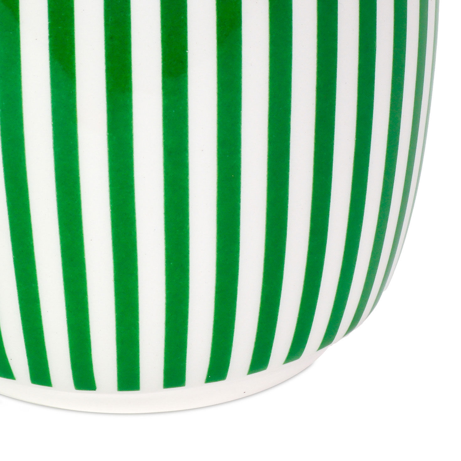 Green and White Striped Mug With Reindeer Handle upclose view image number 5