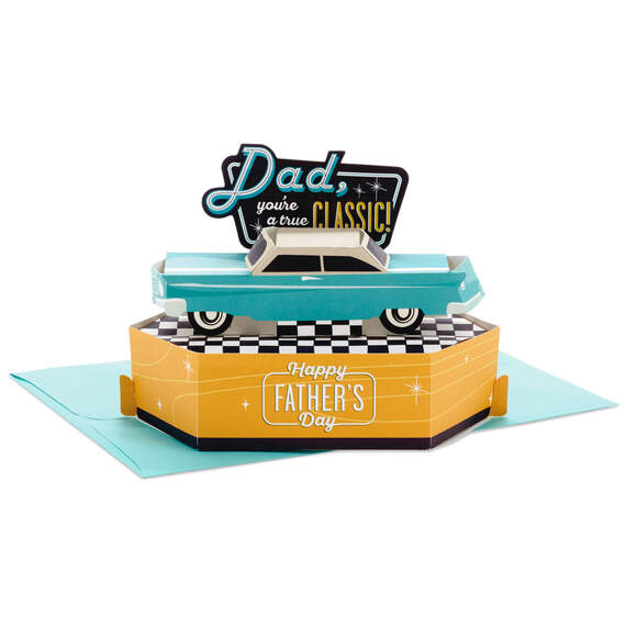 You're a True Classic Vintage Car 3D Pop-Up Father's Day Card for Dad